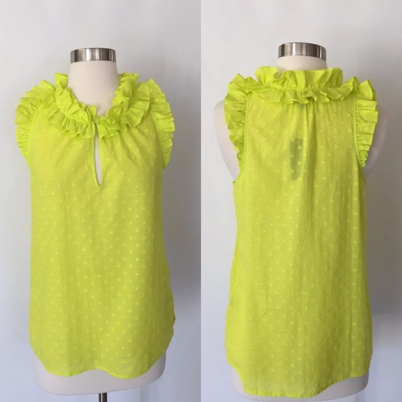 NWT J Crew Ruffle In Clio Dot Sleeveless Top - Picture 2 of 3